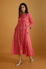 Fiery Stripes Infinity Pintuck Dress