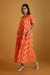 Citrus Burst Streaks Jumpsuit with Pockets & Front Zipper