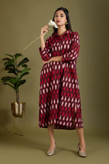 Garnet Mist Long Shirt Dress With Slit