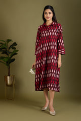 Garnet Mist Long Shirt Dress With Slit