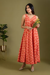 Mandarin Mood Sleeveless Strap Flared Bias Dress