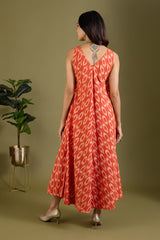 Mandarin Mood Sleeveless Strap Flared Bias Dress