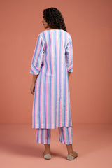 Co-ord Set Poem in Pastel Panelled Kurta & Pants