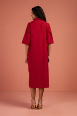 Boho Collar Dress Crimson Wanderer