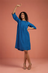 Indigo Whisper Gather Dress