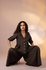 Earth Echo Jumpsuit with Pockets & Collar
