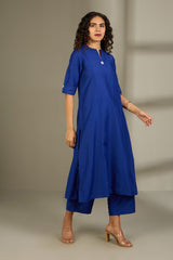 Co-ord Set Sapphire Majesty Long Panel Kurta (Set of 2)