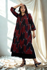 Bold Chevron Long Shirt Dress With Slit