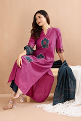 handwoven maheshwari dupatta - peacock blue