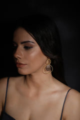 jewelry - berserk - gold plated carved danglers