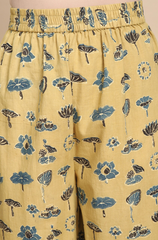 elasticated printed pants - rhubarb & botanical