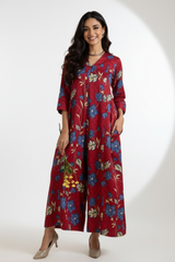 Cherry Garden Jumpsuit with Pockets