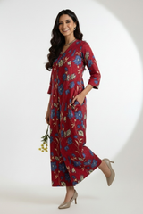 Cherry Garden Jumpsuit with Pockets