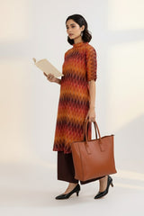 Chevron Dusk Cowl Neck Cotton Tunic Kurta