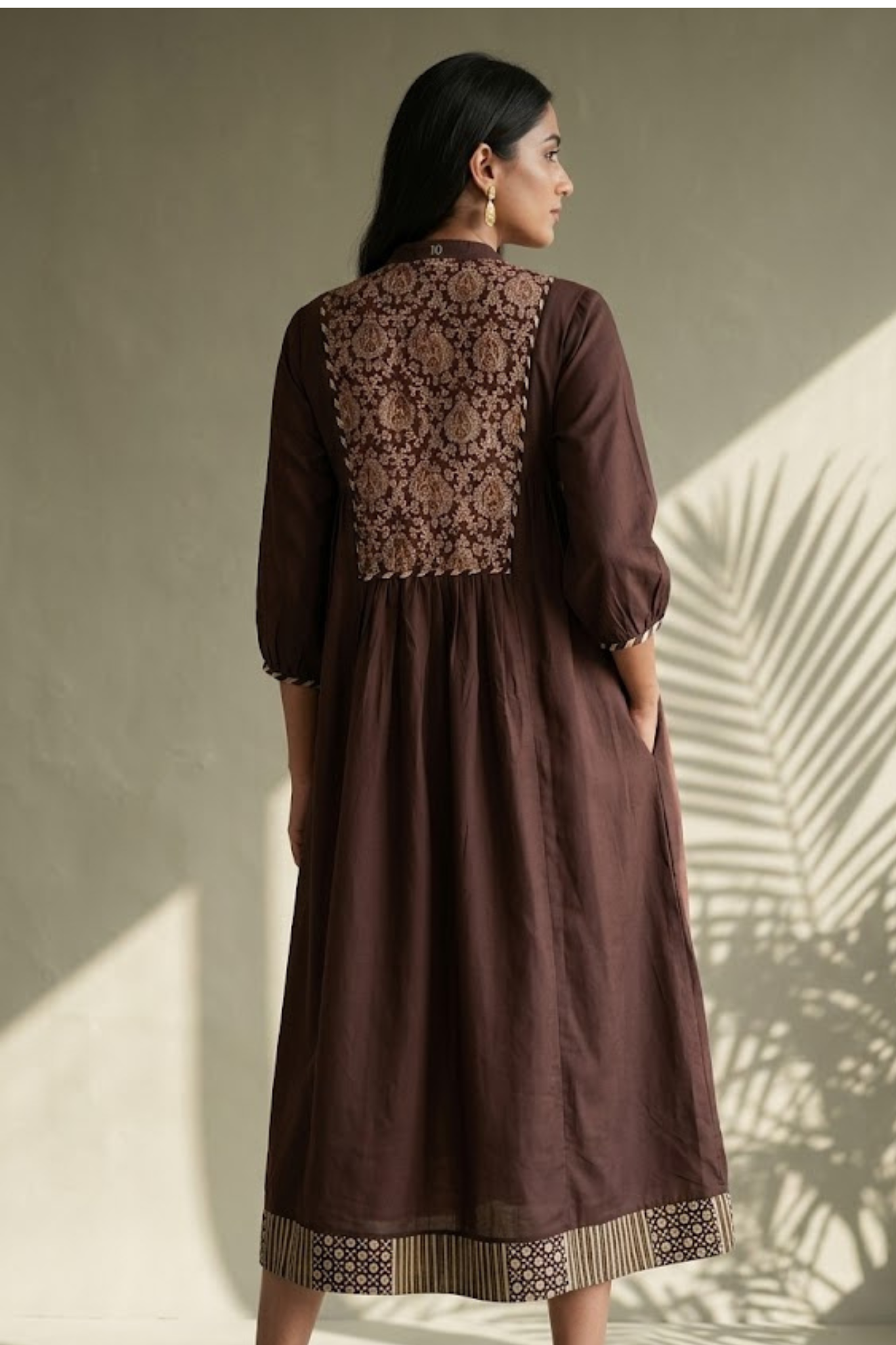 Espresso Ease Modal Gather Dress with Yoke