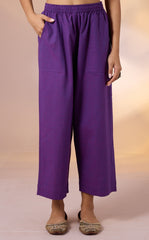 Comfort fit pants - Purple Cotton Dyed