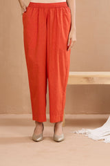 comfort fit ankle length narrow pants  - sunset orange