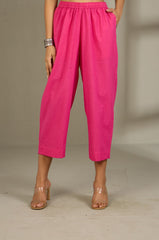 Comfort Fit Pants - Pink cotton