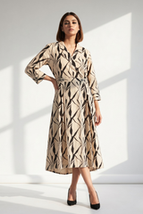 Luna Artisan's Brush Cotton Long Trench Dress