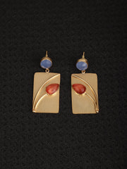 jewelry - berserk - Gold Plated Multistone Block Danglers