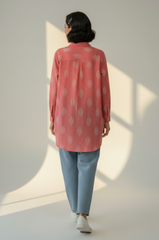Coral Breeze Cotton Button Down Shirt
