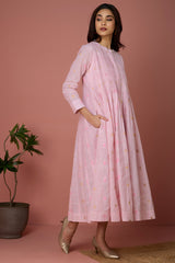 infinity pintuck dress - Rose Quartz & Gold Reverie