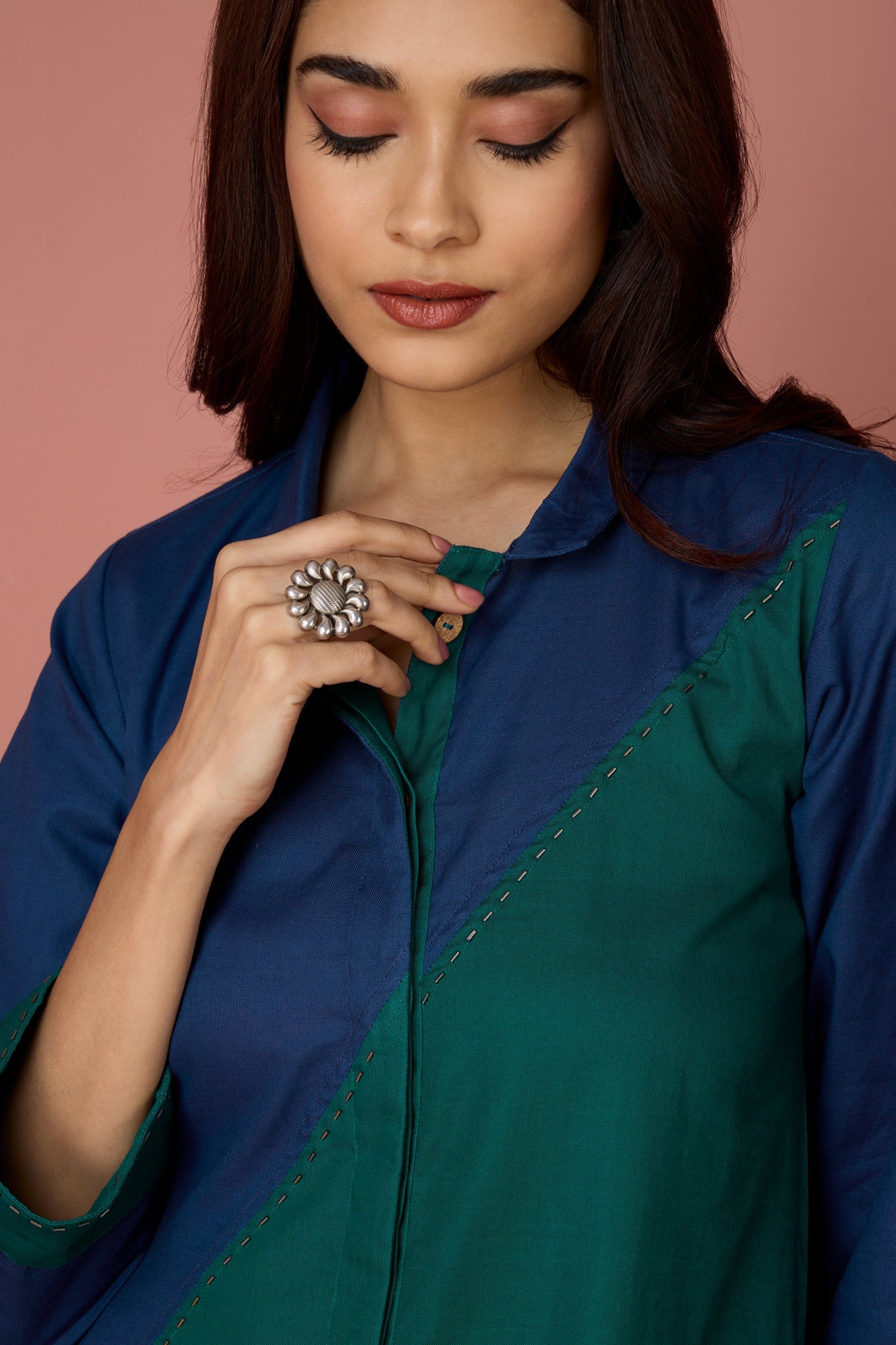 cross shirt dress - Indigo & Emerald