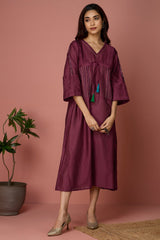 chanderi kimono kaftan dress - Regal & Purple Opulence