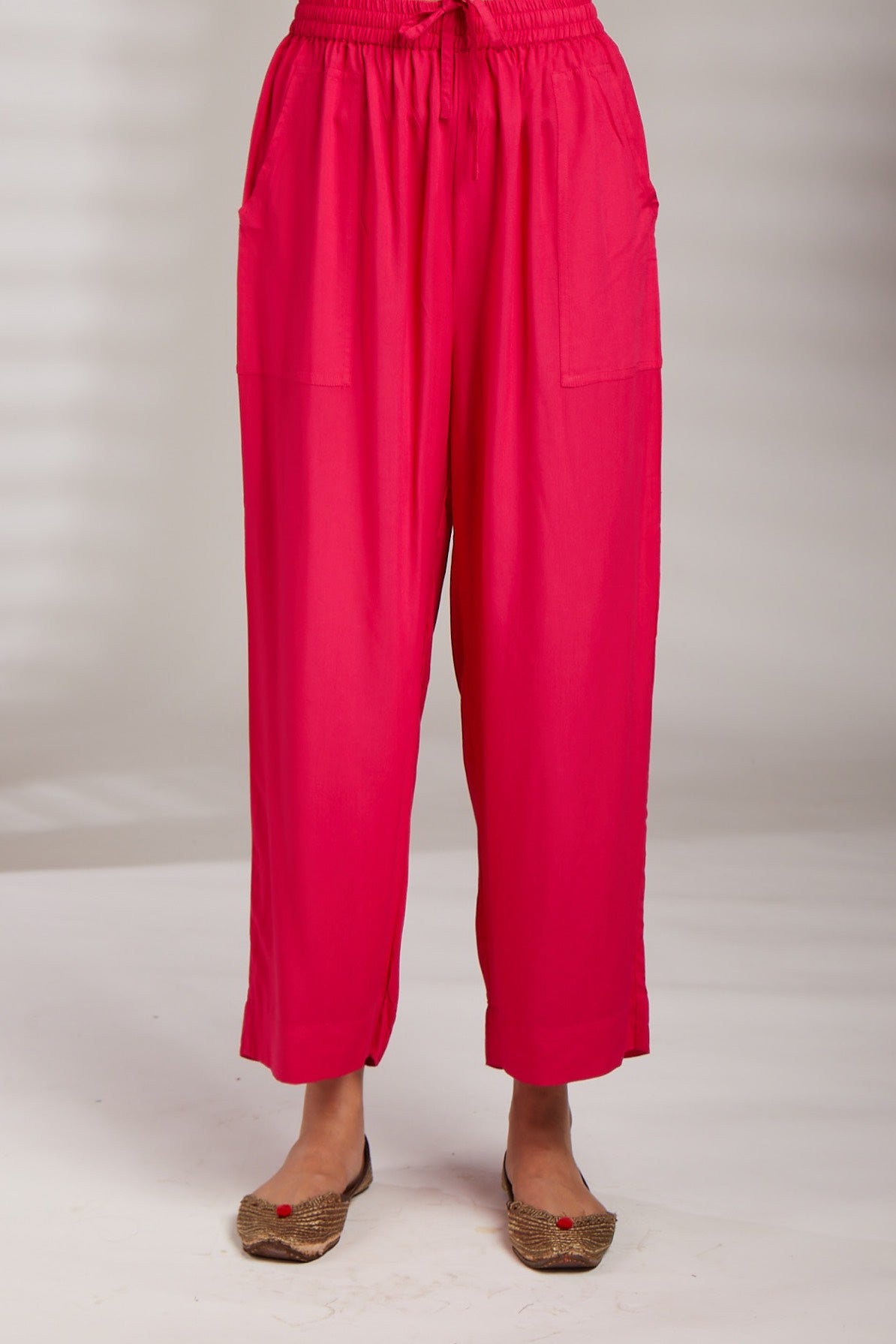 comfort fit pants - rani pink modal
