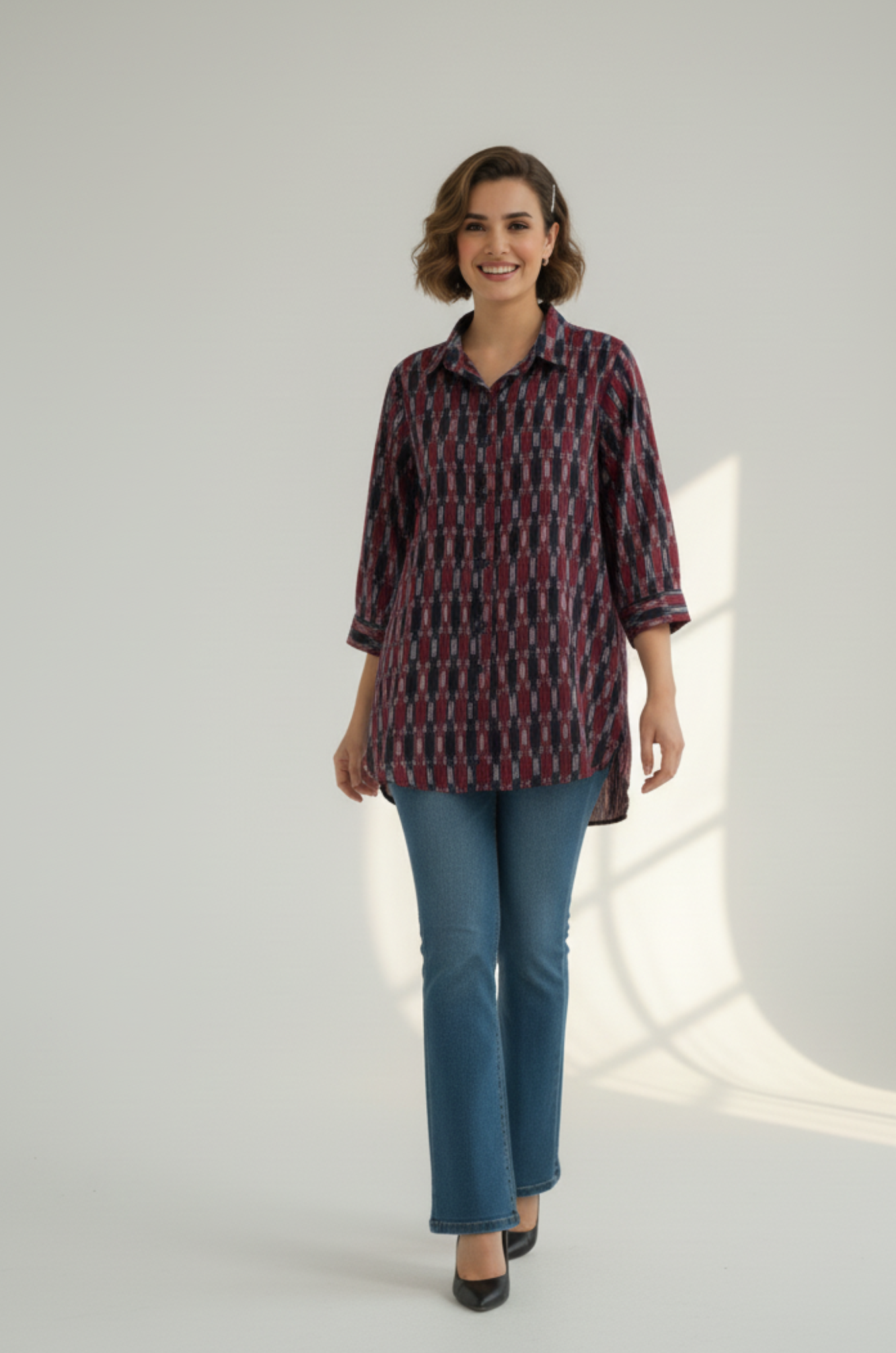 Midnight Everyday Ikat Cotton Shirt