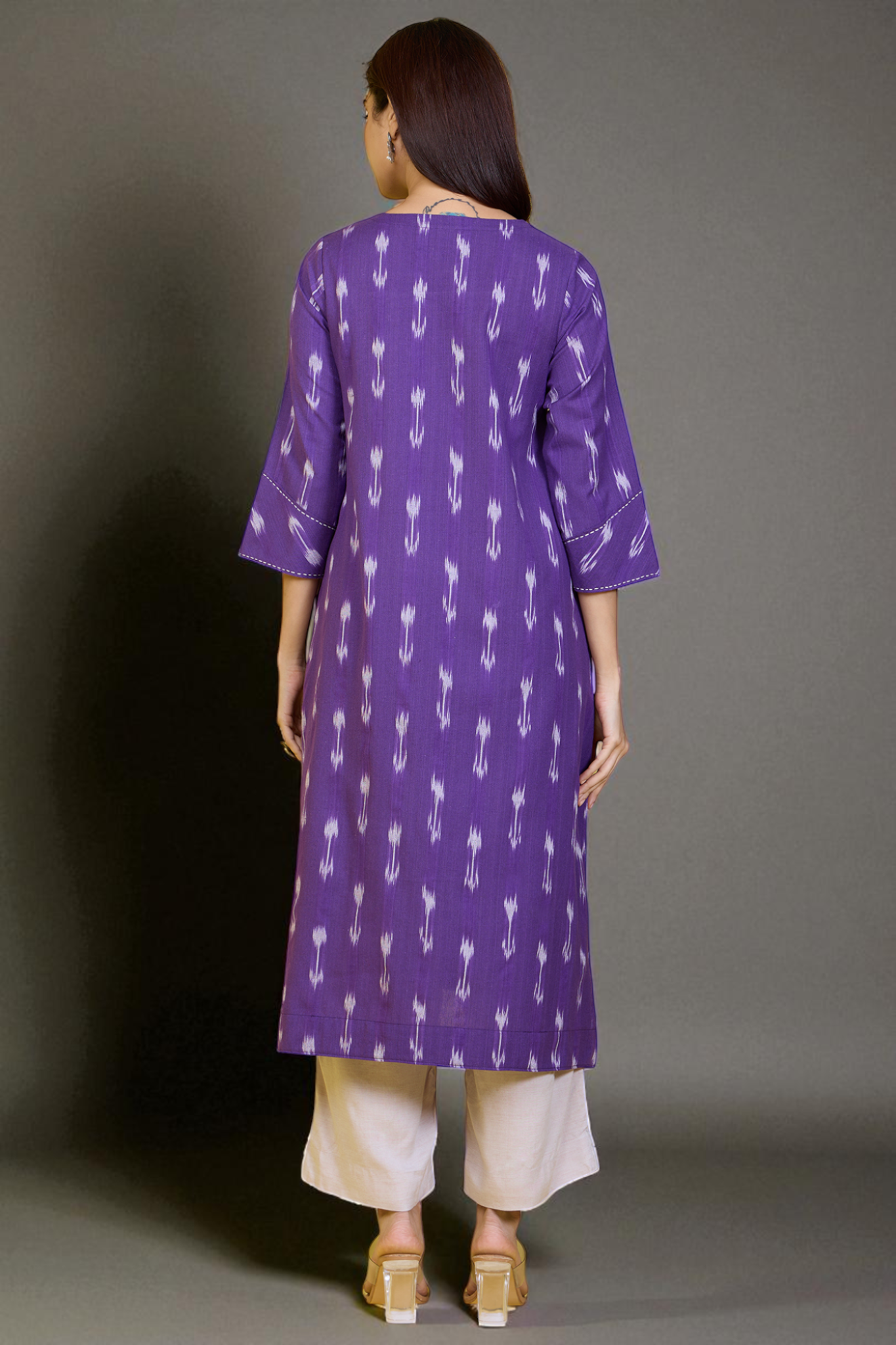 a-line panelled kurta amethyst aura