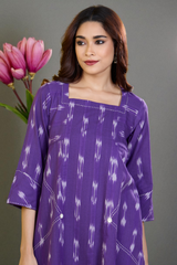 a-line panelled kurta amethyst aura