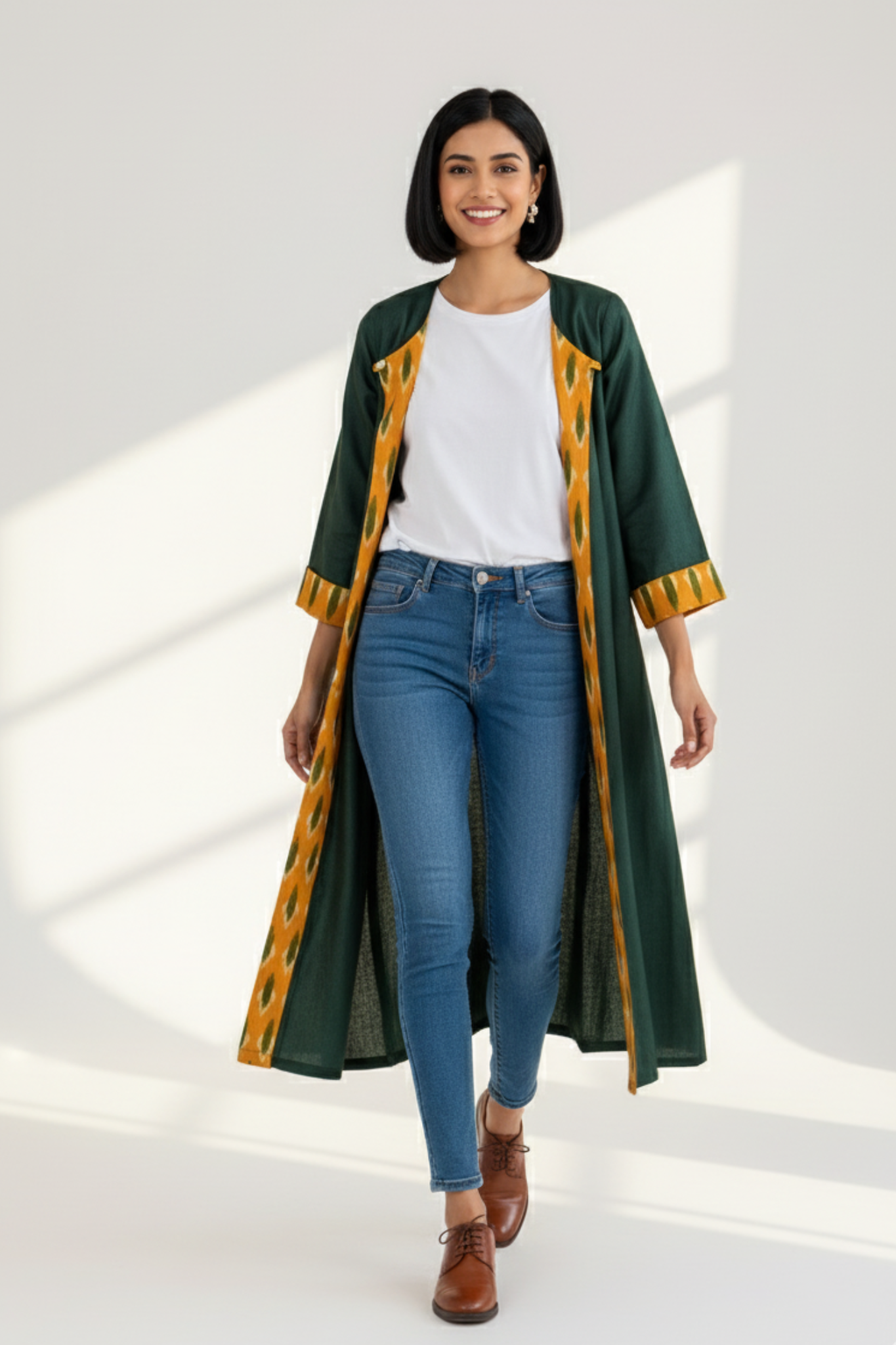 Emerald Silk Sunlit Reversible Choga (only jacket)