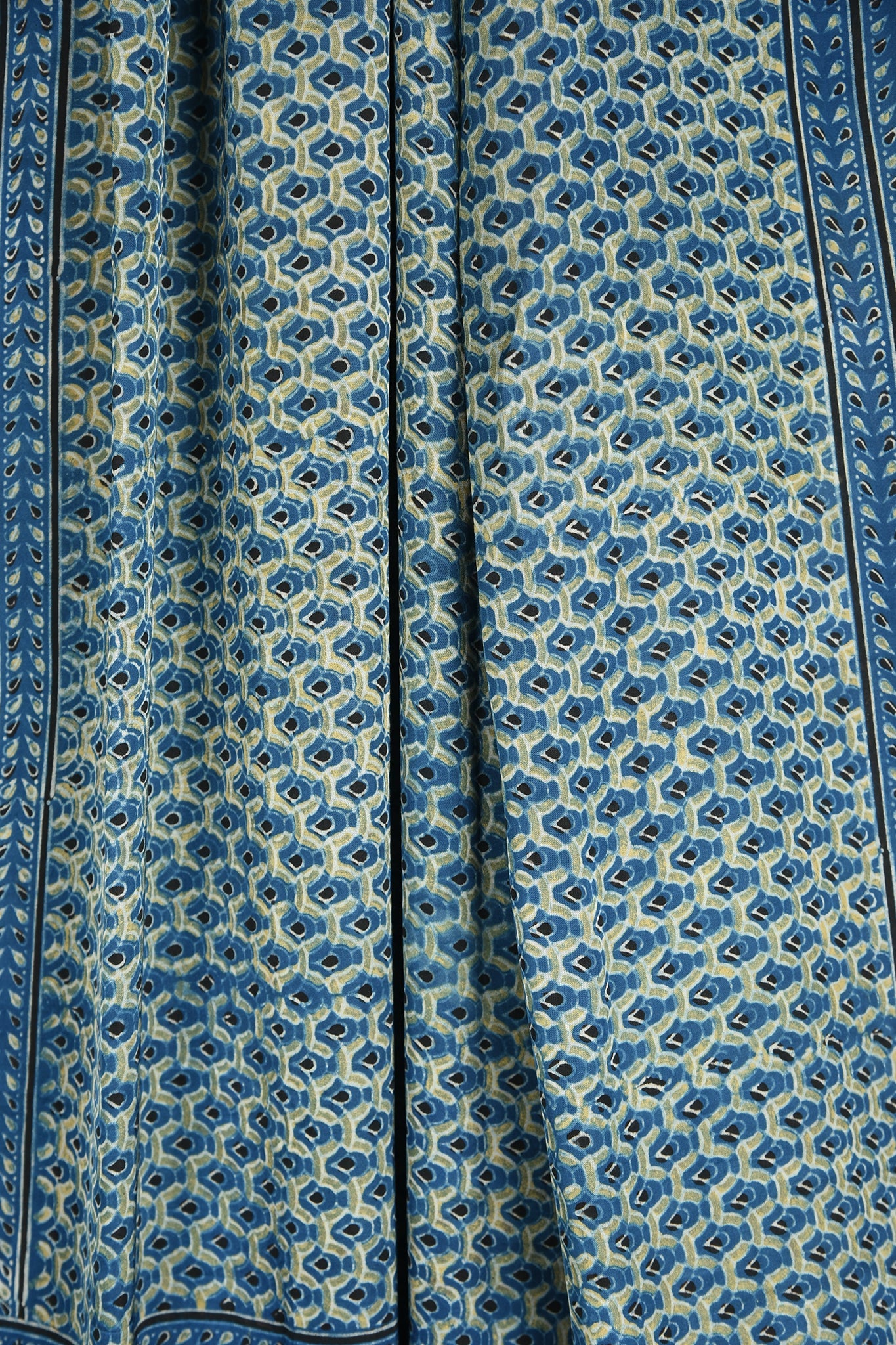 ajrakh modal silk sarees - mughal garden & indigo treasures