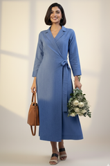 Cobalt Dream South Cotton Trench Belt Dress