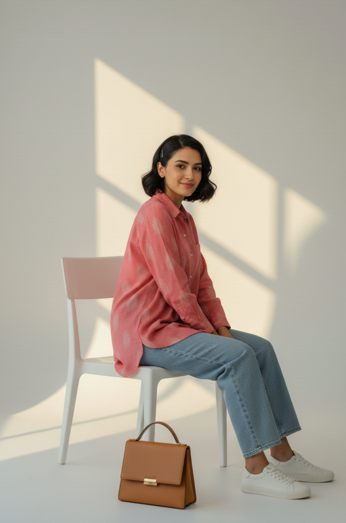 Coral Breeze Cotton Button Down Shirt
