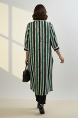 Jade Bands Cotton Collar Box Pleat Kurta