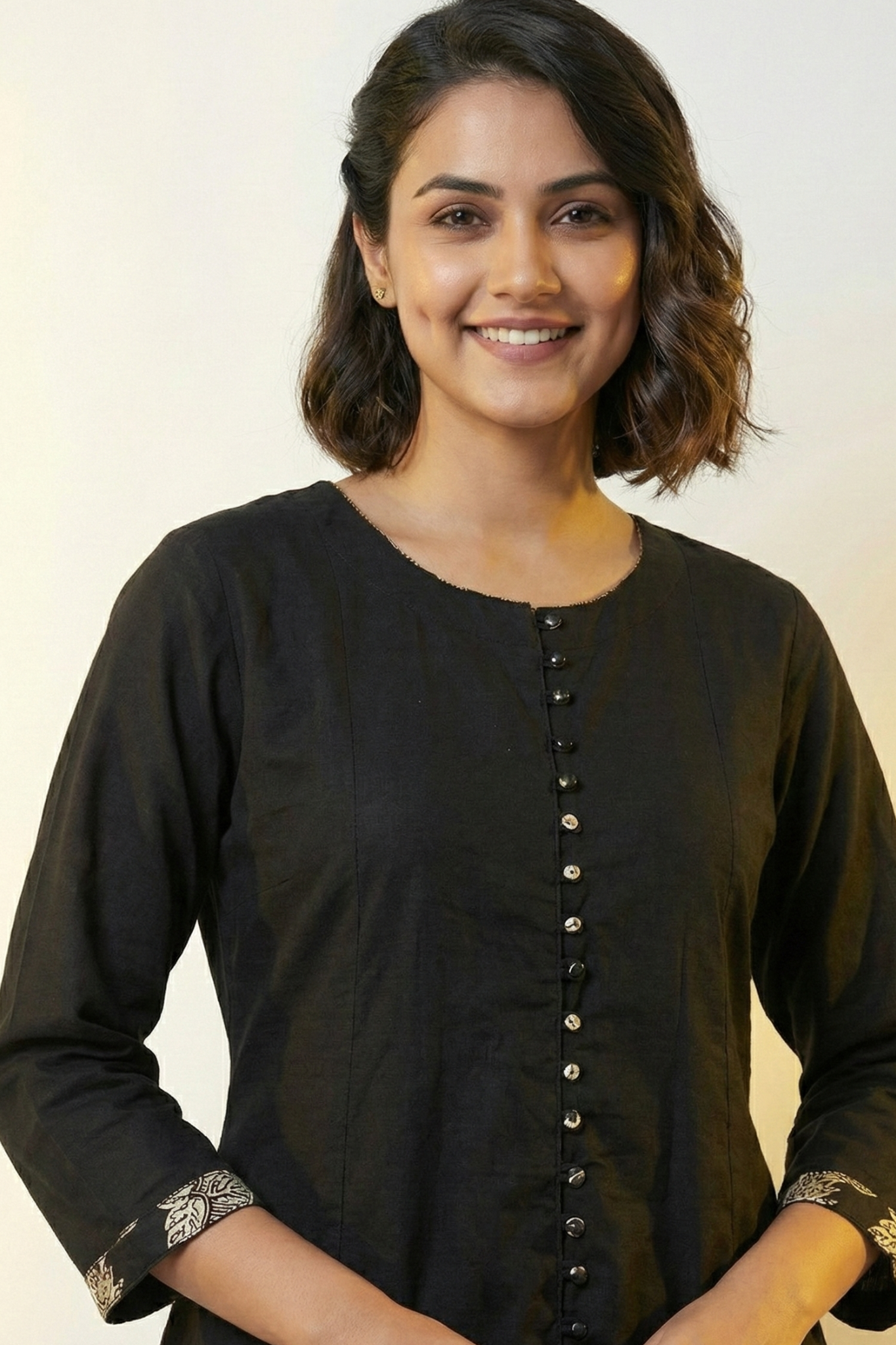 Charcoal Chic Pop Potli Anarkali Kurta Kurta