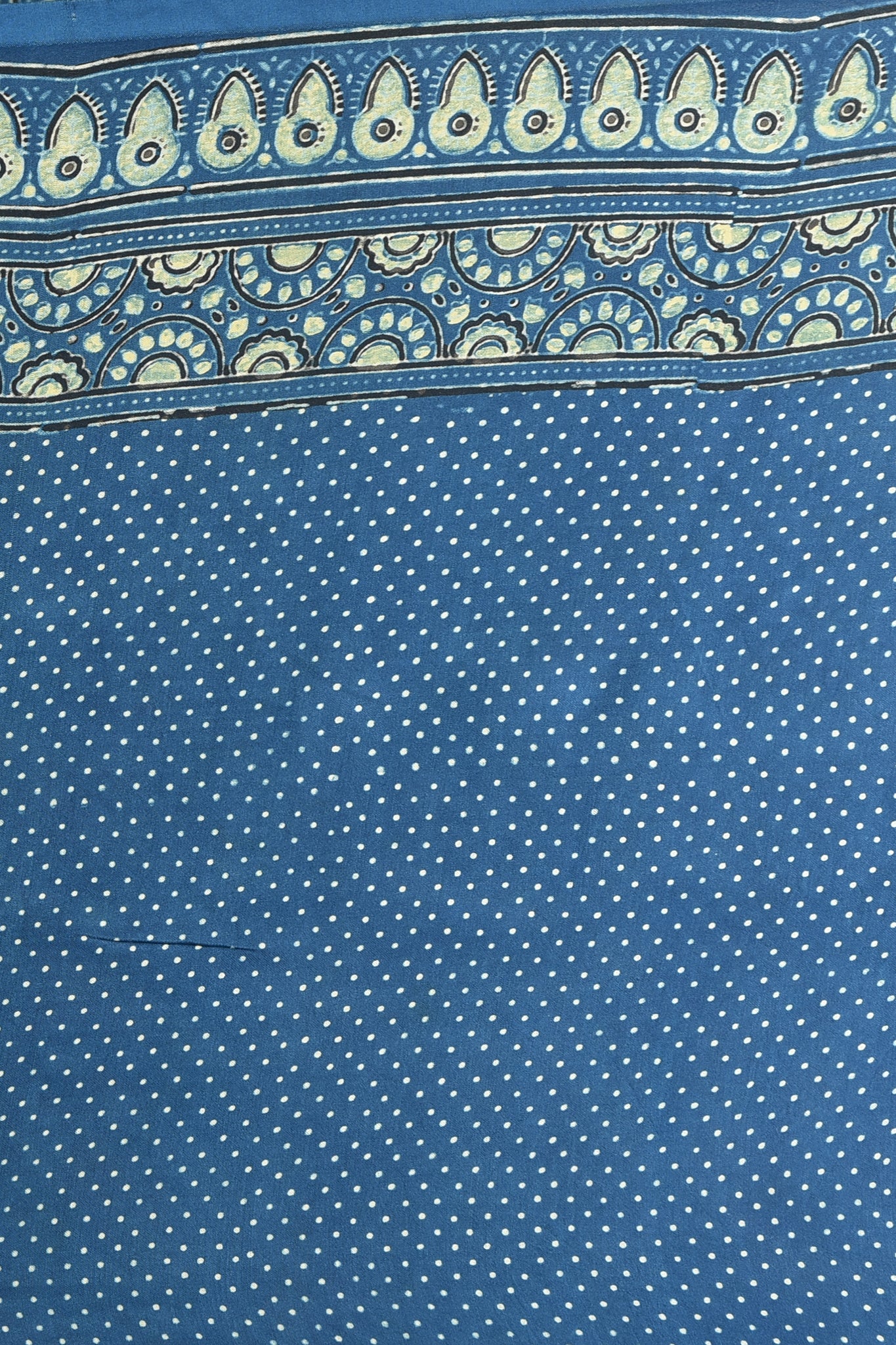 ajrakh modal silk sarees - azure twilight & gold hues