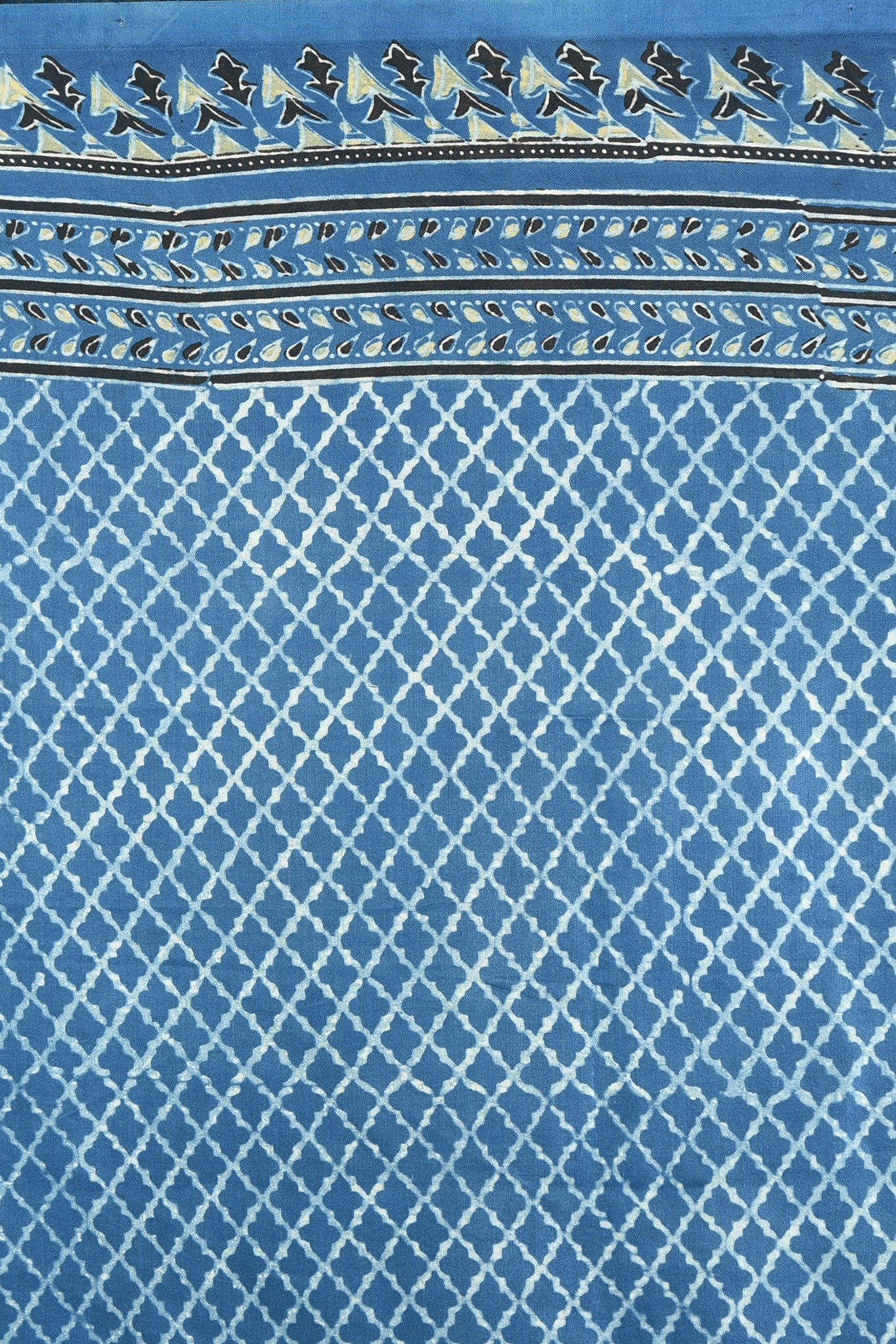 ajrakh modal silk sarees - mughal garden & indigo treasures