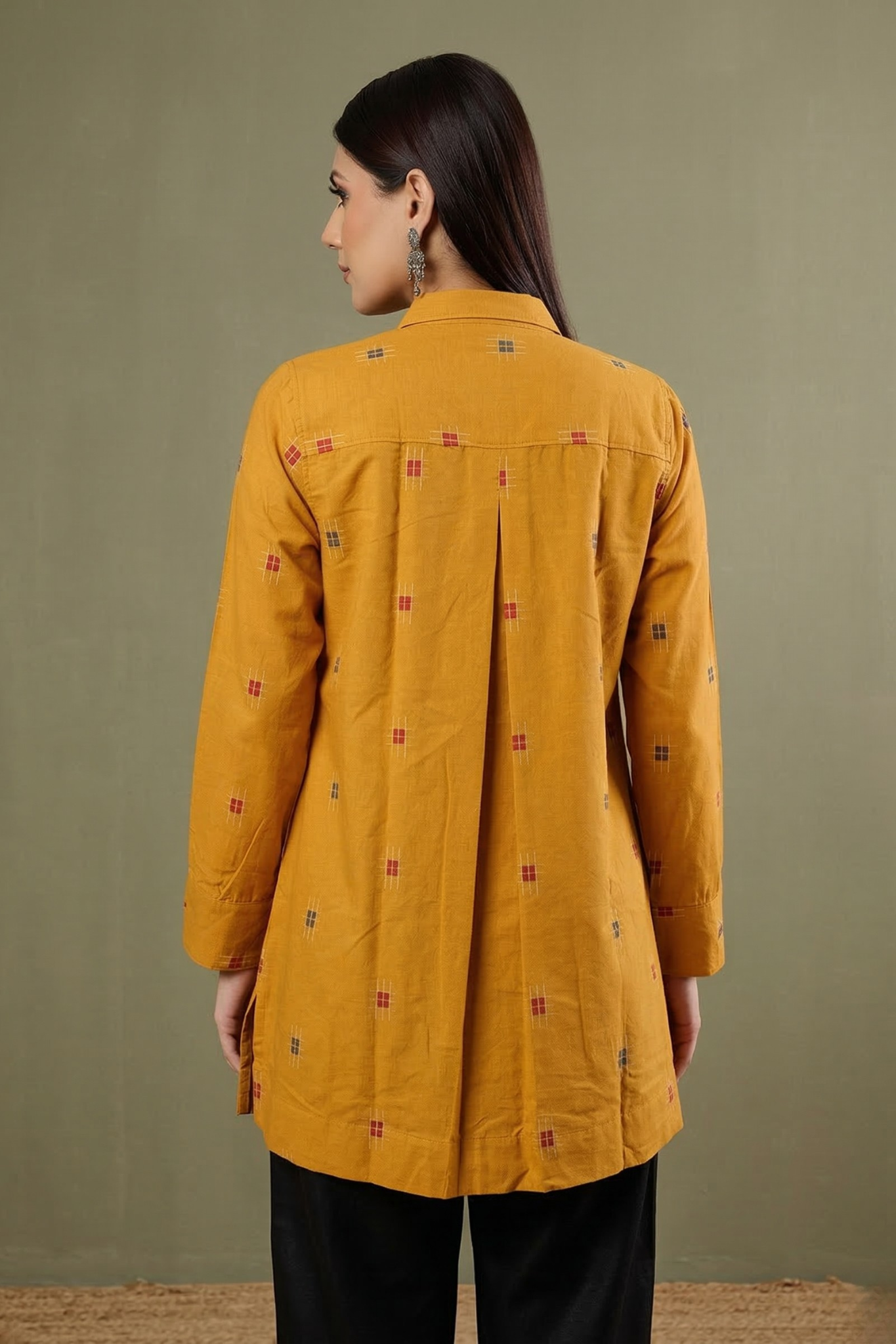 Marigold Mosaic High Low Hem Shirt