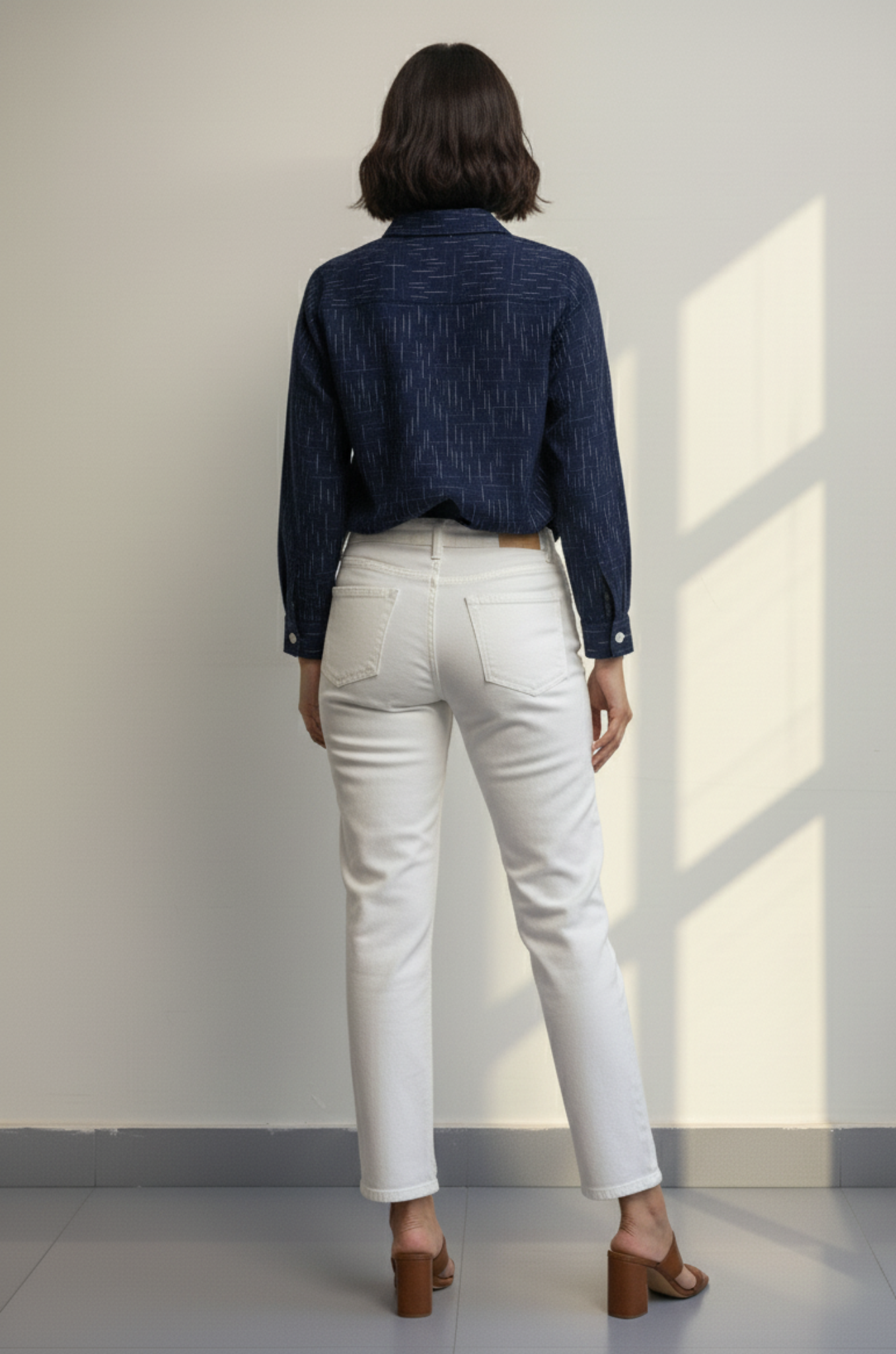 Indigo Drift Cotton Button Down Shirt