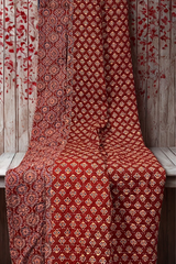 handcrafted reversible mashroo double quilt with filler - Scarlet & Lotus Bloom