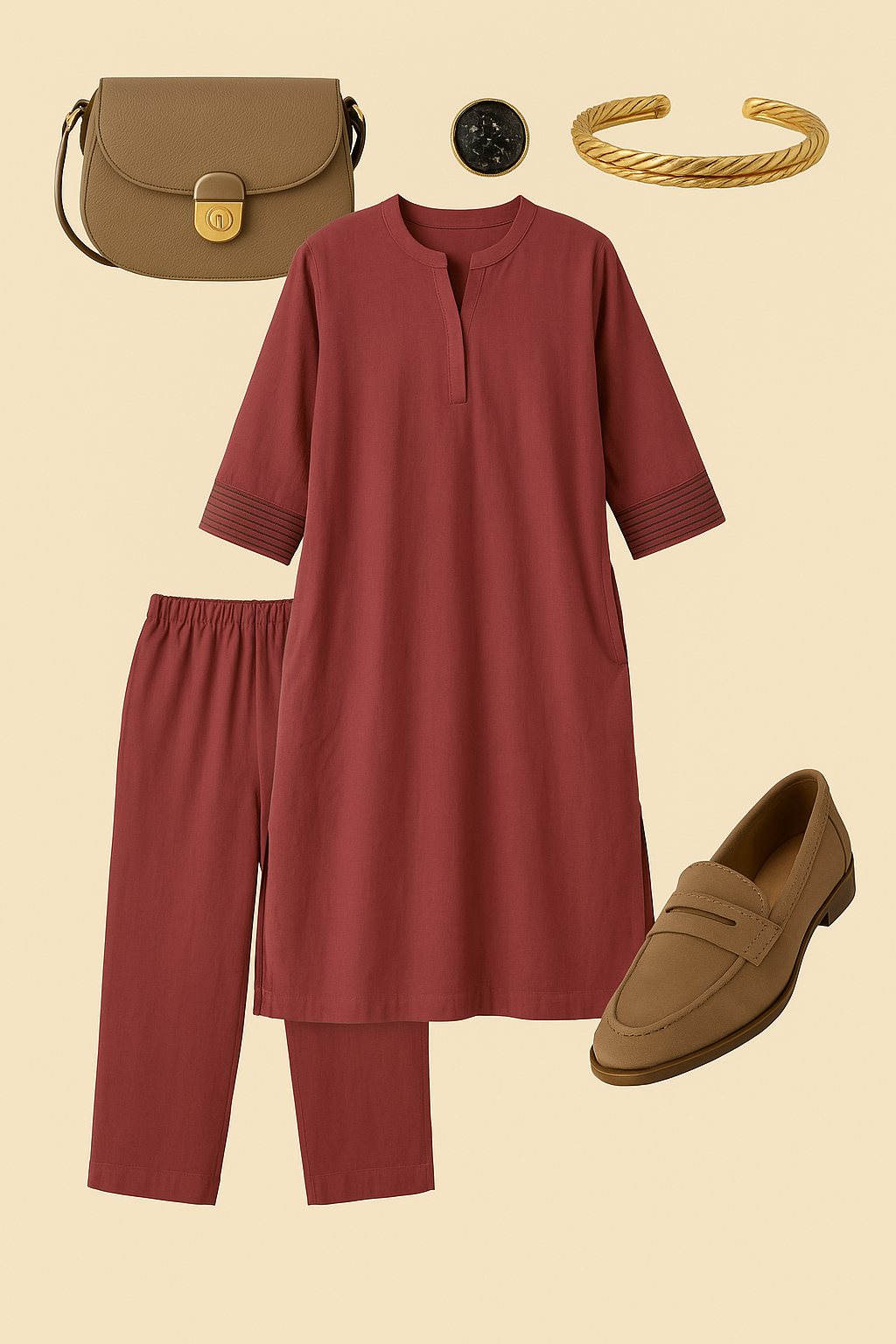 Leisure Kalidar Dusky Rose Kurta