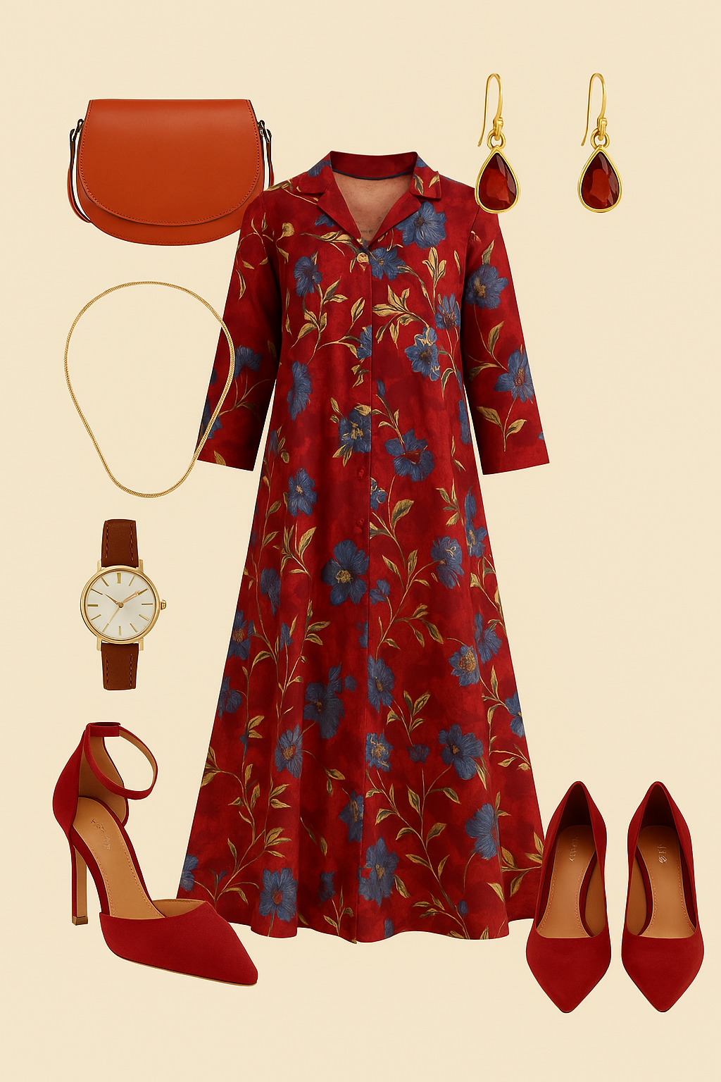 Cherry Garden Jumpsuit with Pockets