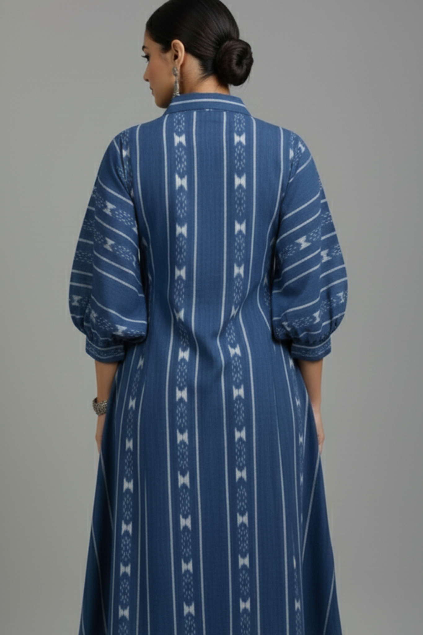 Co-ord Set Denim Dream Cotton Collar Box Pleat Kurta