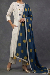 Cotton Dupatta - Blue Moon Polka