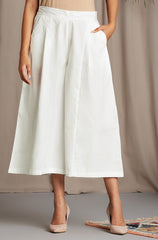 box pleated culotte - pristine white