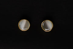 Jewelry - berserk - gold plated moonstone disc studs