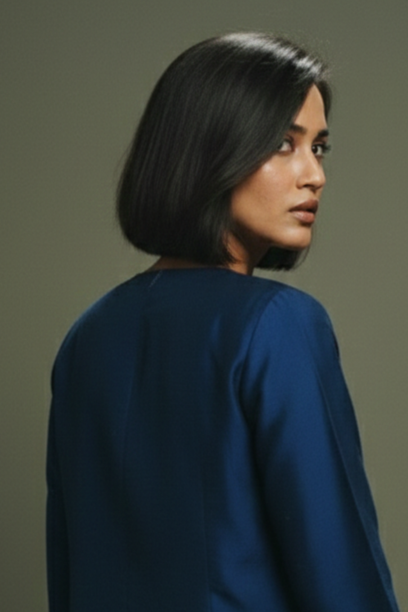 Deep Sapphire Red Petal Applique Luxe Silk Slub Short Jacket